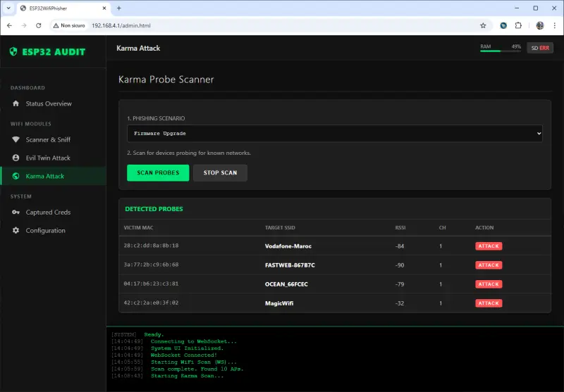 WifiPhisher for ESP32