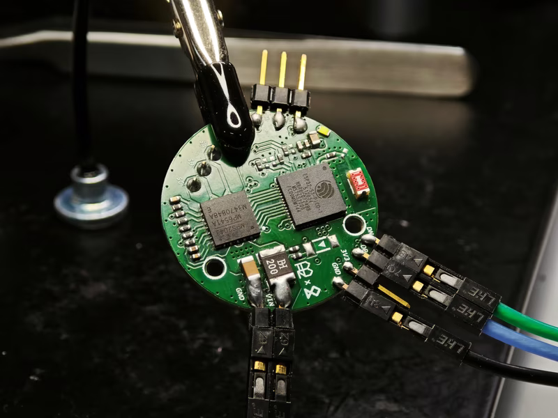 FOC_Pocket PCBA mounted on the back of a brushless motor