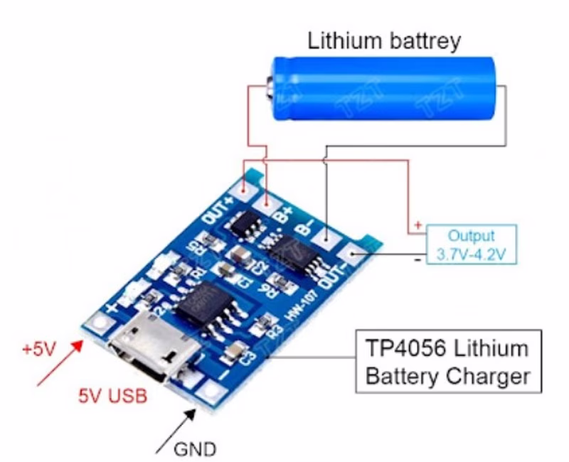 TP4056 Lithium-Ion Charging Module Circuit
