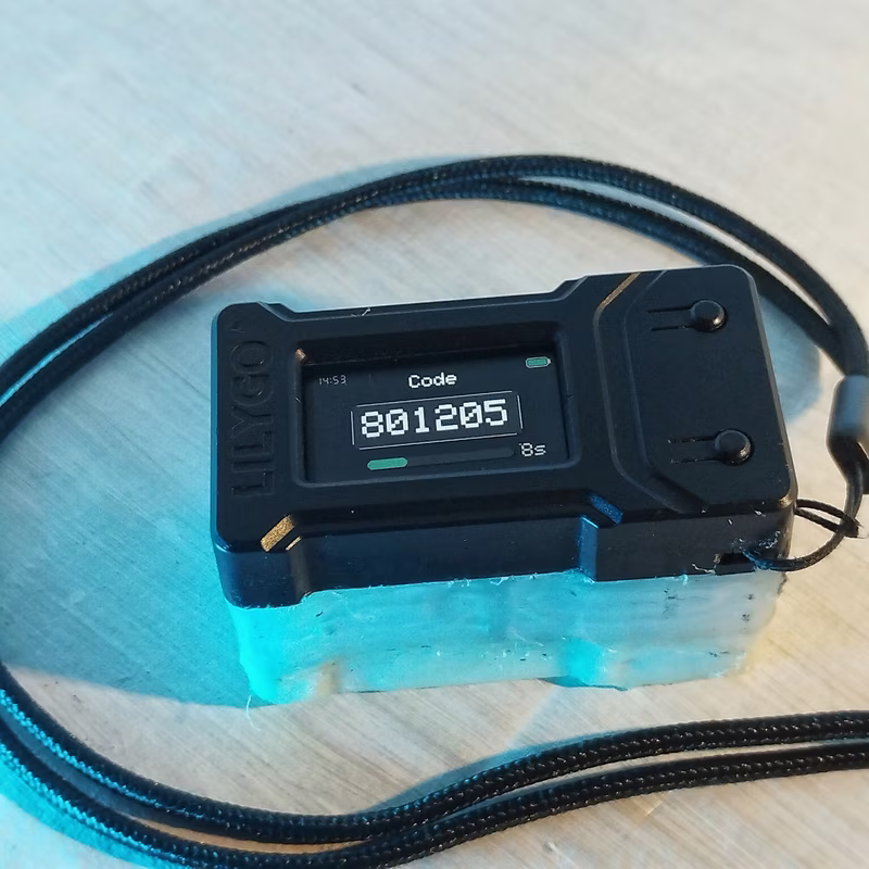 TOTP authentication mode on the device display