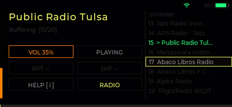 Internet Radio streaming interface