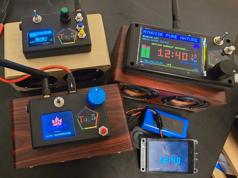 Various radio builds using recycled Bluetooth speakers