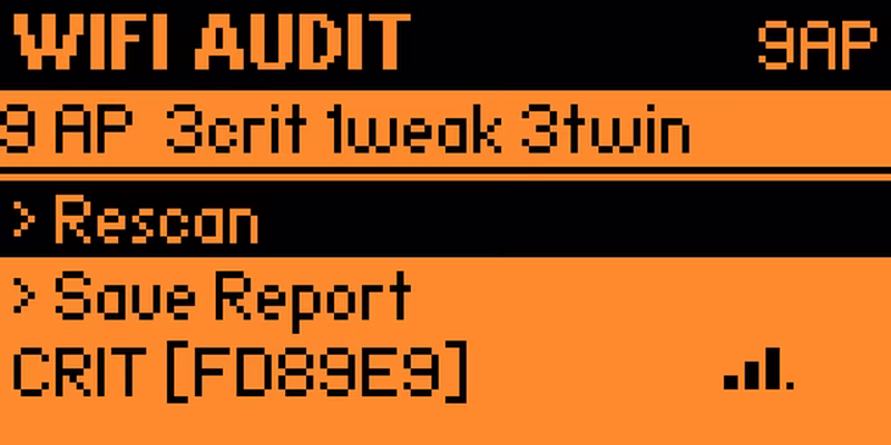 WiFi Audit results screen
